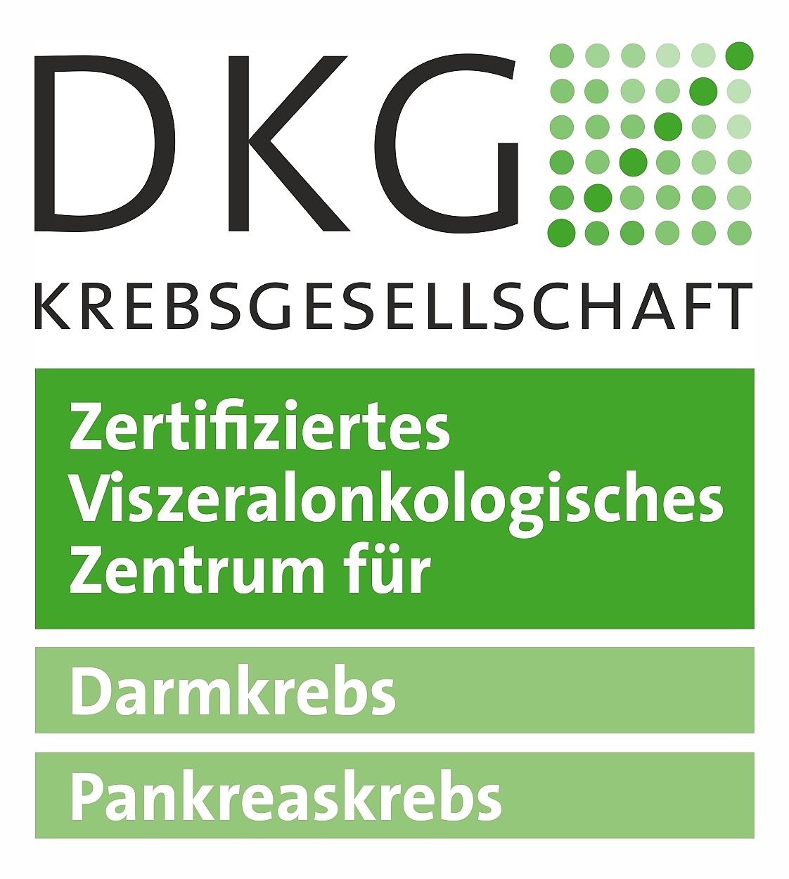 Zertifikat der Deutschen Krebsgesellschaft als Viszeralonkologisches Zentrum, Darmkrebs, Pankreaskrebs