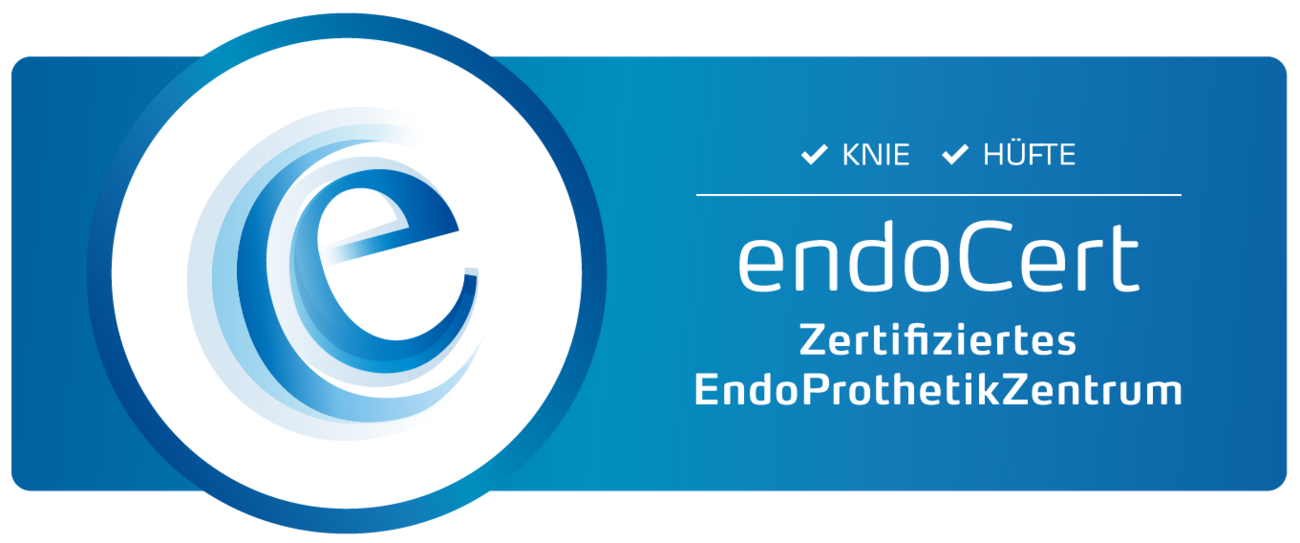 Das Logo von endoCert Zertifiziertes Endoprothetik-Zentrum.